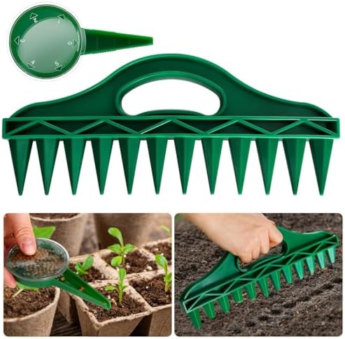 Bollenplanten | 2-Pack Zaaddispenser Set, Praktische Efficiënte Zaadplanter Tool, Spacers Planting Tool met 12 Gaten Zaaddispenser met Handvat voor het Planten van Zaden en Bollen Bollenplanten Bollenplanten