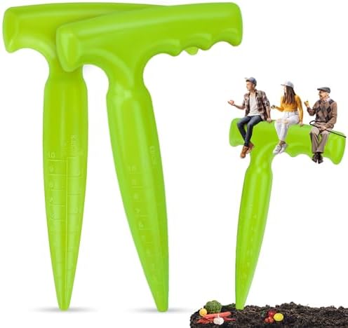 Bollenplanten | 2 Stuks Dibbler Tuingereedschap Met Metingen – 17,5 cm Plastic Bolplantgereedschap Met Handvat – Zaad Dibbler Voor Het Planten Van Bollen, Graven, Tuinieren (Lichtgroen) Bollenplanten Bollenplanten