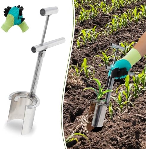 Bollenplanten | Bollenplanter Gereedschap Lange Handgreep Tuingereedschap, Grasplugger Gereedschap Sod Plugger Gereedschap Pothole Boor Voor Planten Met Handschoenen, Plantgereedschap Voor Tuinieren Pro Plugger 5 In 1 Gazon Gereedschap Bollenplanten Bollenplanten