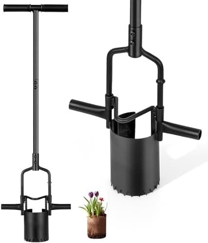 Bollenplanten | Bollenplanter Tool, Planttransplanter met Getande Basis, Dubbele Voetpedaal Bollenplanten Bollenplanten