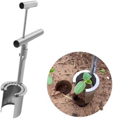 Bollenplanten | Bollentransplanter Plant Gereedschap Lange Handgreep, Grasplugger Gras Snijder En Grasplug Gereedschap, Gazon Gatboor Graafmachine Voor Planten, Graszaad Planter, Zilverkleurig Bollenplanten Bollenplanten