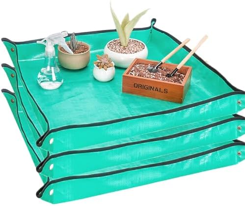 Bonsai Gereedschap | 3 Stuks 29,5″ x 29,5″ Grote Potgrondmat voor Binnenplanten Verplanten, Vouwbare Waterdichte Plant Verpot-/Potgrondtray, Draagbare Potgrondmat Tuiniertray Succulentenmat Bonsai Gereedschap Bonsai Gereedschap