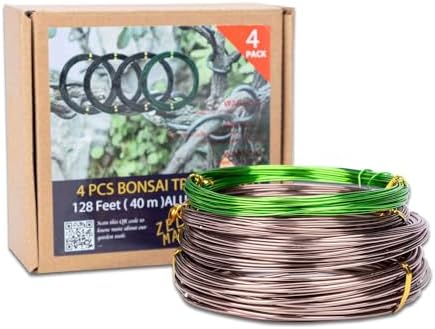 Bonsai Gereedschap | Bonsai Trainingsdraad Set van 4 – Totaal 39 meter (9,8 meter per maat) 3 Maten – 1,0 mm, 1,5 mm, 2,0 mm – Corrosie- en roestbestendig Bonsai Gereedschap Bonsai Gereedschap