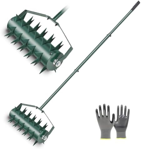 Handmatige Grondbeluchters | Grasbeluchter Roller, Zware Rolgrasmaaier voor Gras, Handbediende Beluchter Tuingereedschap voor Tuin Patio, Verlengde Nagels Handmatige Grondbeluchters Handmatige Grondbeluchters