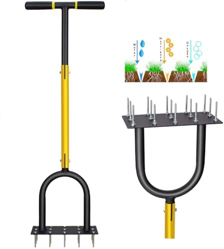 Handmatige Grondbeluchters | Grasbeluchter Tuingereedschap Met Vervangbare Spikes, Vooraf Geassembleerde Grasbeluchters Voor De Tuin, Grasmaaier Beluchting, Tuingereedschap 9 Handmatige Grondbeluchters Handmatige Grondbeluchters