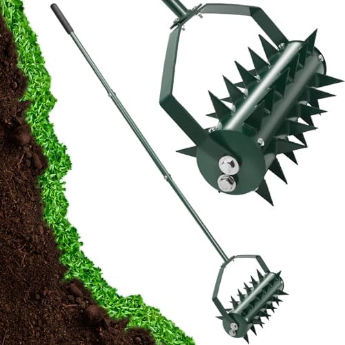 Handmatige Grondbeluchters | Grasmaaier, Handmatige Grasmaaier Tool Met Afneembare Stalen Handgreep, 33 Stevige Tine Spikes Voor Efficiënte Bodembeluchting, Perfect Voor Tuinen, Tuinen En Akkerland, Eenvoudig Te Gebruiken En Draagbaar Ontwerp Handmatige Grondbeluchters Handmatige Grondbeluchters