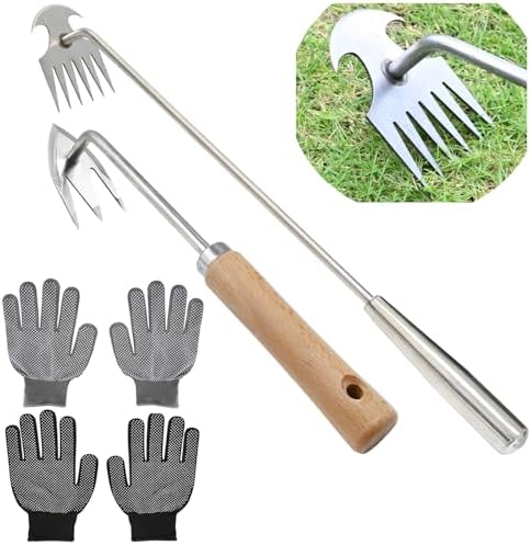 Handmatige Wieden | 2 Inch Tuin Onkruid Trekker Gereedschap, Handmatige Onkruid Trekker, RVS Lange Handgreep Onkruidverwijderaar Voor Tuin, Handheld Onkruid Trekker Voor Tuin (3+6 Tanden) Handmatige Wieden Handmatige Wieden