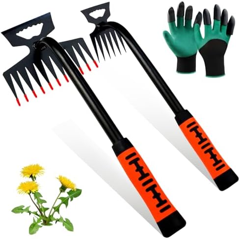 Handmatige Wieden | Onkruidverwijdertools, 2 Stuks Handonkruidtrekker, Tuin Handmatige Onkruidtrekker, Onkruidverwijderaar Voor Tuin Boerderij, 6 Tanden + 11 Tanden Onkruidtrekker Verwijder Onkruid Handmatige Wieden Handmatige Wieden