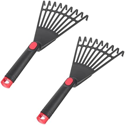 Harkens | 2Stuks Tuin Vorken Haardschep Dode Bladeren Harken Kleine Hark Voor Tuinieren Plastic Tuinharken Cultivator Hark Plastic Harken Plastic Grondhark Zwarte Zware Handblad Hark Harkens Harkens