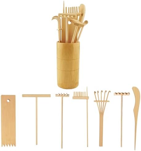 Harkens | 7-delige Mini Zen Tuin Rake Set, Zen Zand Tuin Rake Set, Mini Zen Tuin Gereedschap en Accessoires voor Thuis, Geschenk, Tuin Decor, Sereniteit en Spirituele Meditatie Geschenken Harkens Harkens