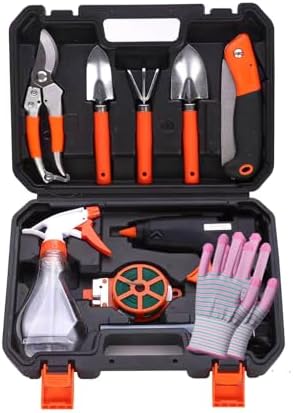 Tu gereedschapsets | 1 Stuk Tuingereedschap Set, Ergonomische Handgreep Spuit, Snoeischaar, Hark, Schep, Vouwzaag, Hot Melt Lijmpistool, Handschoen, Buitentuingereedschap Met Draagkoffer, Ideale Tuingereedschap Cadeaus Voor Tu gereedschapsets Tu gereedschapsets