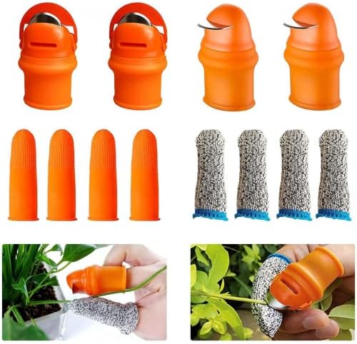 Tu gereedschapsets | 12 stuks tuinieren siliconen duimmes, oogstgereedschap, groente- en fruitplukmes, tuingereedschap voor het snoeien van planten Tu gereedschapsets Tu gereedschapsets