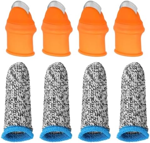 Tu gereedschapsets | Kleine Siliconen Duimmes Kit, 4 Sets/8 Stuks Oogstplant Mes Vingerbescherming Tuingereedschap Voor Het Plukken Van Fruit Groenten, Oranje Tu gereedschapsets Tu gereedschapsets