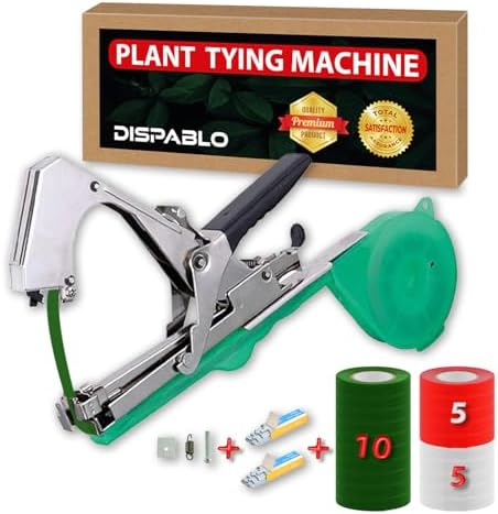 Tu gereedschapsets | Plantenbindmachine met groene tape, plantenbindmachine met 2 rollen tape + 2 stuks nietjes, reserveonderdelen, plantenbindgereedschap voor groenten, tuintape gereedschap om wijnstokken vast te binden, tapener bindgereedschap. Tu gereedschapsets Tu gereedschapsets