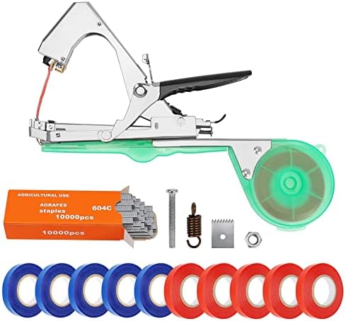 Tu gereedschapsets | Plantenbindmachine, Wijnstokbindmachine, Planten tape gun voor klimplanten, Druiven, Frambozen, Tomaten en klimmende groenten en bloemen. Inclusief 10 rollen tape, reservebladen en veren, 10.000 nietjes. Tu gereedschapsets Tu gereedschapsets