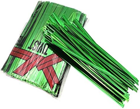 Tuindraad & Twist Ties | 6 Stuks Metallic Twist Ties 10 cm Plastic Kabelbinders voor Broodzakken, Snoepzakken, Feestcello, Cake Pops (Groen) Tuindraad & Twist Ties Tuindraad & Twist Ties