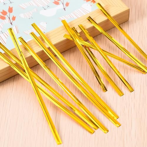 Tuindraad & Twist Ties | 8 Stuks Gouden Draadties, 12 cm Metallic Herbruikbare Plastic Broodbinders voor Treat Bags, Snoep, Koffie, Goodie Bags, Snacks, Feesttaart Presentatie Planten (4,7 Inch) Tuindraad & Twist Ties Tuindraad & Twist Ties