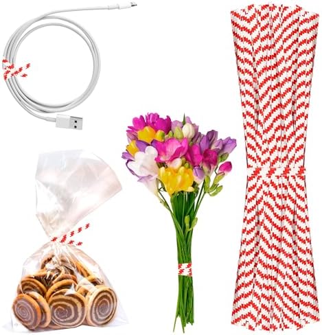 Tuindraad & Twist Ties | Apq Rode en Witte Metalen Twist Ties voor Tassen, 10 cm. 2000 Stuks Plastic Gecoate Brood Twist Ties voor Snoepzakjes. Herbruikbare Brood Ties. Licht Metalen Twist Tie. Stevige Twisty Ties voor Tassen. Tuindraad & Twist Ties Tuindraad & Twist Ties