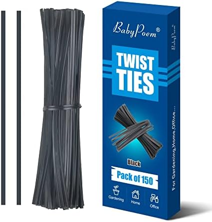 Tuindraad & Twist Ties | Draadties, 15 Stuks, 15,5 cm, Broodtouwtjes, Zwart, Herbruikbaar, Voor Tassen, Voor Tuinieren, Thuis, Kantoor Tuindraad & Twist Ties Tuindraad & Twist Ties