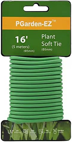 Tuindraad & Twist Ties | Groene Zachte Twist Tie Plant Tie Flexibele TPR Tuinbenodigdheden, Voor Tomaten Rozen Klimplanten Organiseren (5 Meter)…, 16 Voet Tuindraad & Twist Ties Tuindraad & Twist Ties