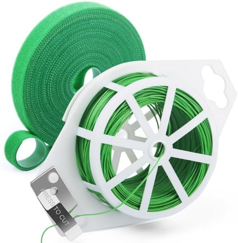 Tuindraad & Twist Ties | Planten Tape, Tuinplant Twist Ties 100 Meter Herbruikbare en Verstelbare Groene Touwsluiting met Snijder voor Tomaten, Klimop en Ondersteuning van Buitengewone Planten Tuindraad & Twist Ties Tuindraad & Twist Ties