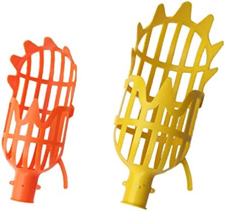 Tuinkies | 2 Stuks Fruitplukker Plastic Mand Kop Duurzaam Arbeidsbesparend Gereedschap Fruitgrijper Voor Oogsten Van Citroen Mango Kers Mango (S Oranje + L Geel) Tuinkies Tuinkies