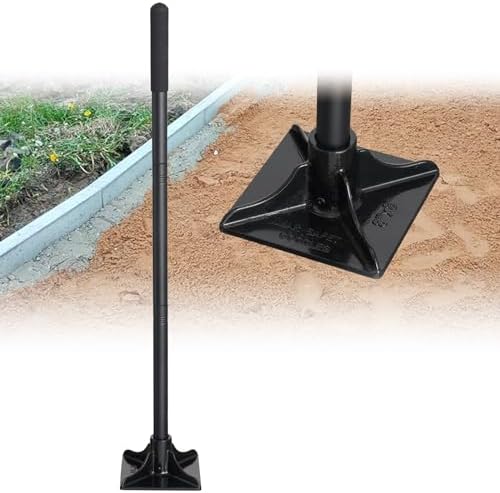 Tuinscheppen | Tamper Tool Zware Duurzaamheid, 8X8 Inch Handstalen Tamper Tool Met 59 Inch Handvat, Tuin Grond Tamper Voor Het Egaliseren Van Bodem, Grind, Asfalt, Oprit Tuinscheppen Tuinscheppen