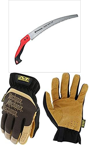 Tuinzagen | Rs 7395 Razortooth Snoeizaag, 14-Inch, Rood/Zwart + Mechanix Wear Lff-75-010: Durahide Fastfit Leren Werkhandschoenen (Groot, Bruin/Zwart) Tuinzagen Tuinzagen