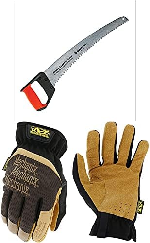 Tuinzagen | Rs7510D Razortooth Zware Snoeizaag met Gebogen Blad voor het Snoeien van Boomtakken en Takken, 18″ + Mechanix Wear: Durahide Fastfit Leren Werkhandschoenen (Medium, Bruin/Zwart), Lff-75-009 Tuinzagen Tuinzagen