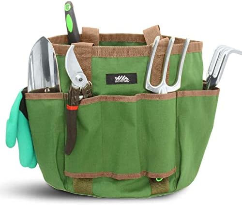 Tu gereedschapsets | Tu gereedschap emmer tas – Tuin tassen voor gereedschap, tuin caddy, tuinorganizer tas met zakken, gepersonaliseerde stevige canvas gereedschapsopslagset voor tuinier (alleen tas / geen gereedschap) Tu gereedschapsets Tu gereedschapsets